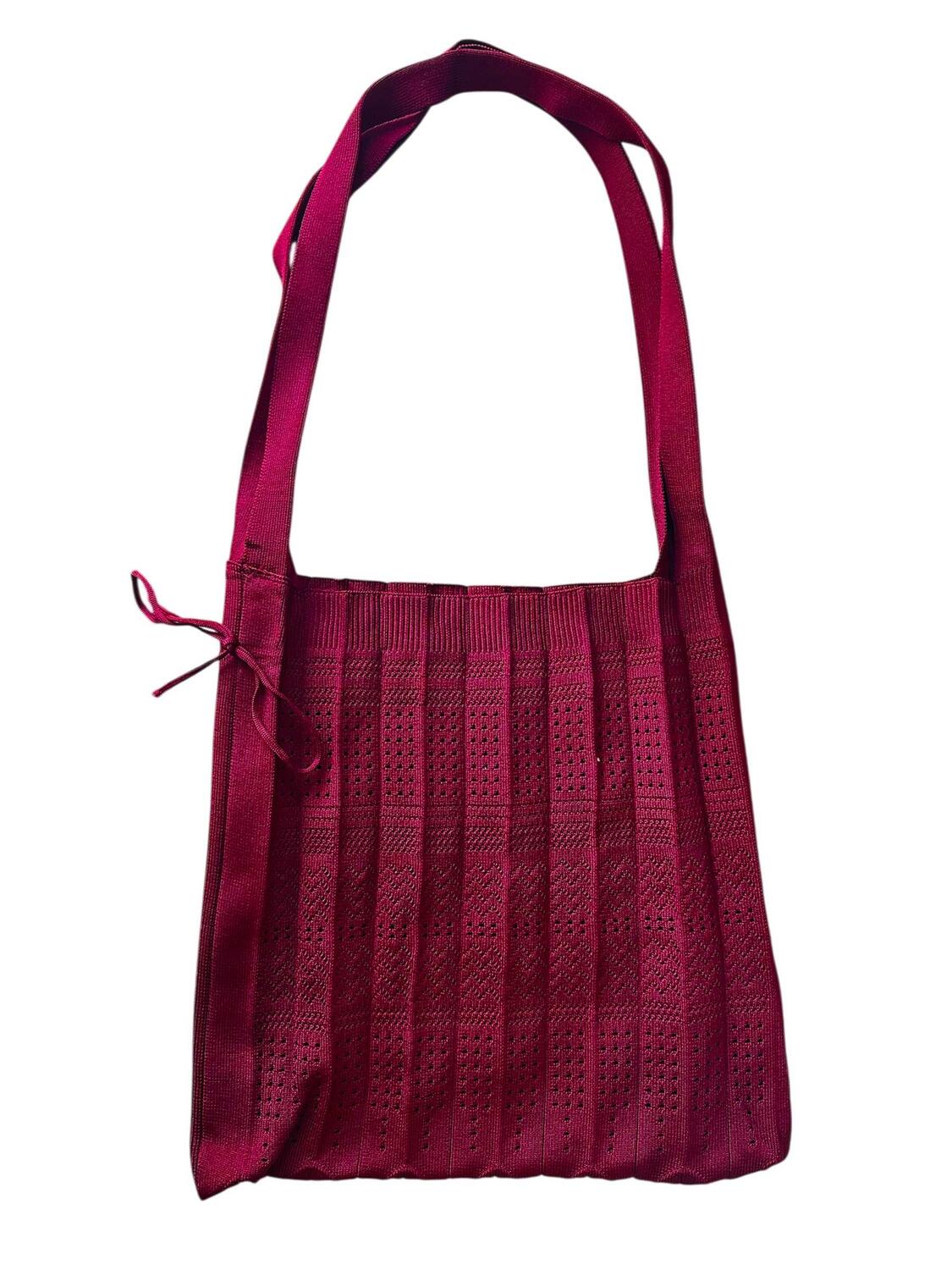 Lang Rosalia strikket taske - Rosso